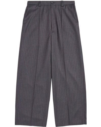 Balenciaga Pinstriped Tailored Trousers - Grey