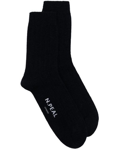 N.Peal Cashmere Socken aus Kaschmir - Blau