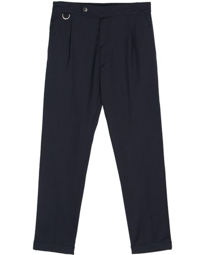 Low Brand Riviera Virgin Wool Slim-fit Trousers - Blue