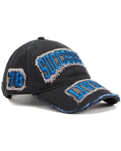 DIESEL Cappello da baseball con effetto vissuto - Blu