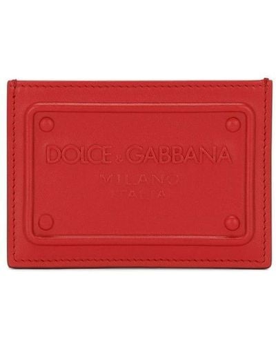 Dolce & Gabbana Kartenetui mit Logo-Prägung - Rot