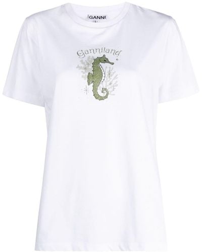 Ganni T-shirt - Wit