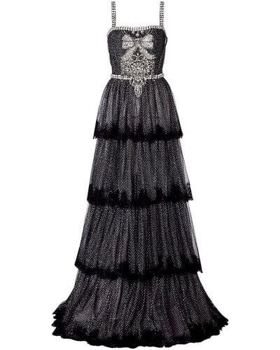 Dolce & Gabbana Rhinestone-embellished Lurex Evening Gown - Metallic
