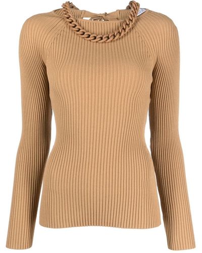 GIUSEPPE DI MORABITO Open-back Knitted Top - Natural
