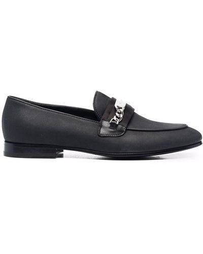 Philipp Plein Chain-embellished Leather Loafers - Black