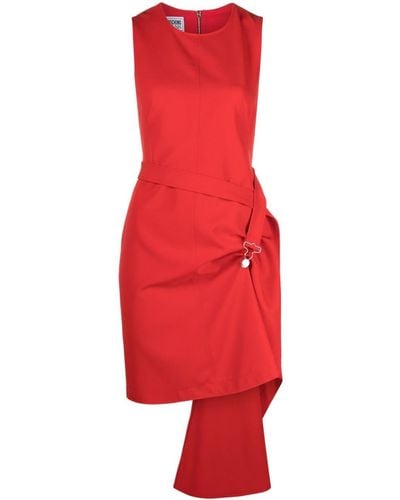 Moschino Jeans Vestido asimétrico con cinturón - Rojo