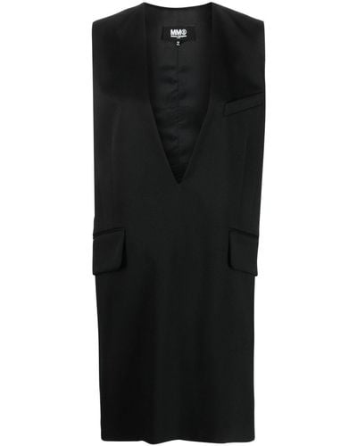 MM6 by Maison Martin Margiela V-neck Sleeveless Dress - Black