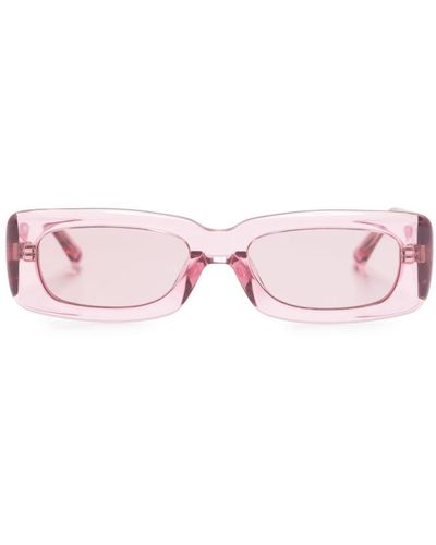 Linda Farrow X The Attico Mini Marfa Rectangle-frame Sunglasses - Pink