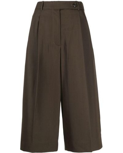 3.1 Phillip Lim Belted Pleated Cropped Trousers - Green