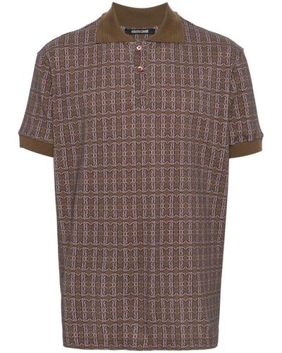 Roberto Cavalli Rc Cotton Polo Shirt - Brown