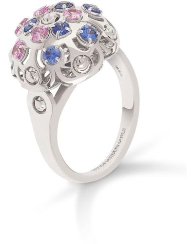 Officina Bernardi 18kt White Gold Small Damasco Sapphire Ring