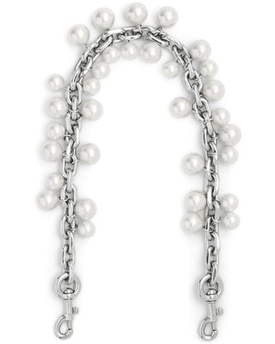 Marc Jacobs Sac porté épaule orné de perles artificielles - Blanc