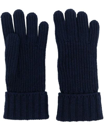 Woolrich Cashmere Ribbed Gloves - Blue