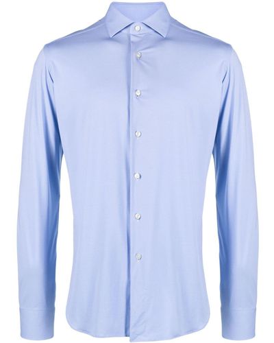 Xacus Long-sleeve Button-down Shirt - Blue