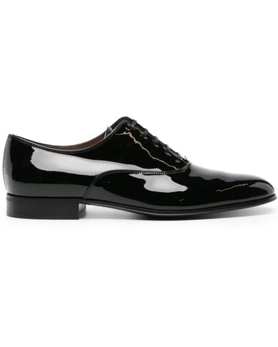 Gianvito Rossi Vittorio Patent-leather Oxford Shoes - Black