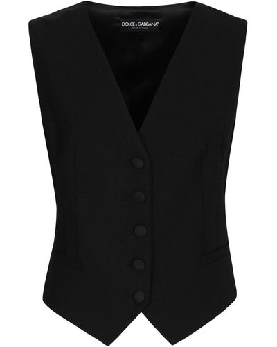 Dolce & Gabbana Wool-blend Vest Top - Black