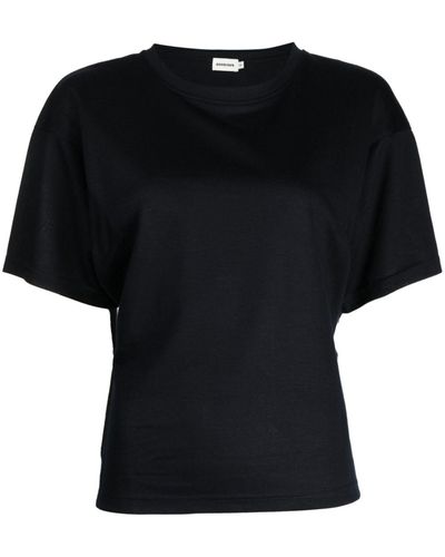 GOODIOUS Camiseta corta con cuello redondo - Negro