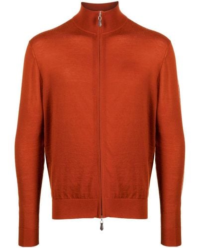 N.Peal Cashmere The Hyde Zip-up Sweater - Orange