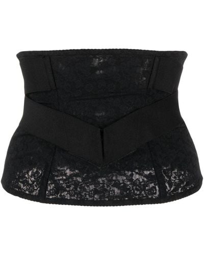 Dolce & Gabbana Corsé con paneles de encaje - Negro