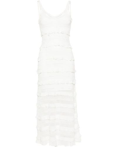 Sandro V-neck Lace Maxi Dress - White