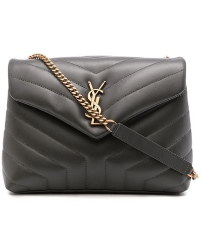 Saint Laurent Loulou Toy Leather Cross-body Bag - Gray