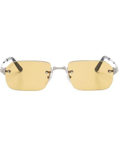 Cartier Rectangle-frame Sunglasses - Natural