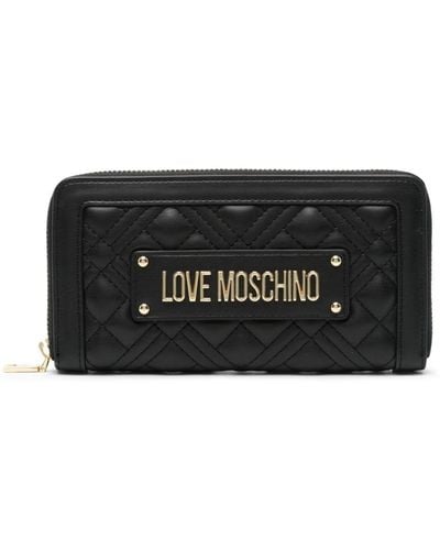 Love Moschino Gevoerde Portemonnee Met Logoplakkaat - Zwart