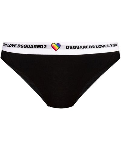 DSquared² Logo-waistband Briefs - Black