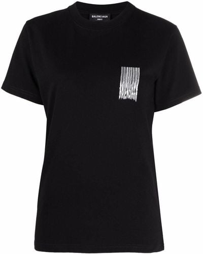 Balenciaga Barcode-print T-shirt - Black