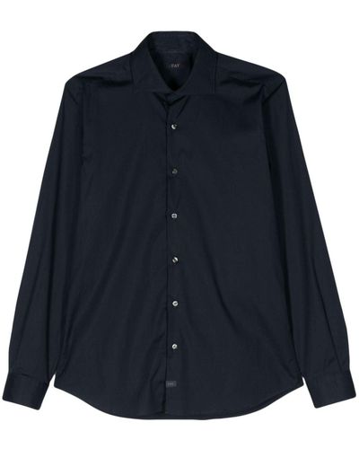 Fay Spread-collar Cotton Shirt - Blue