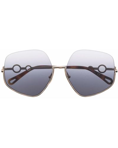 Chloé Sofya Oversized Frame Sunglasses - Metallic
