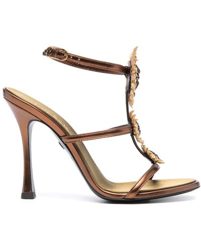 Roberto Cavalli Jewel Leren Sandalen - Bruin