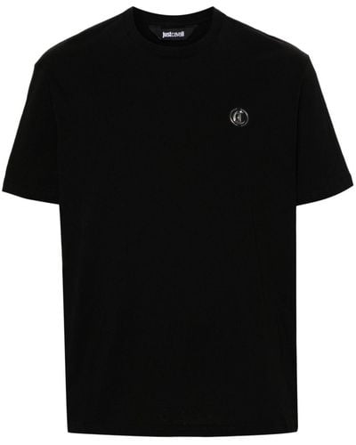 Just Cavalli Camiseta con parche del logo - Negro