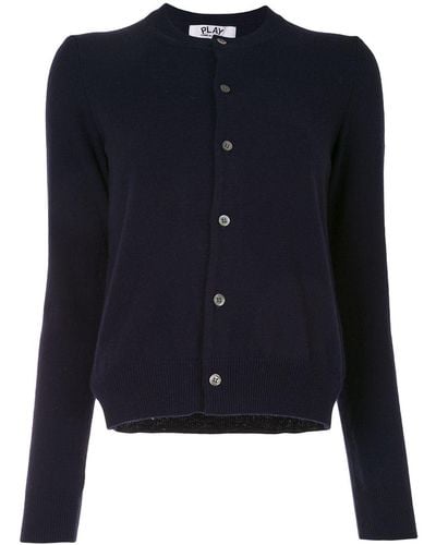 COMME DES GARÇONS PLAY Embroidered-heart Wool Cardigan - Blue