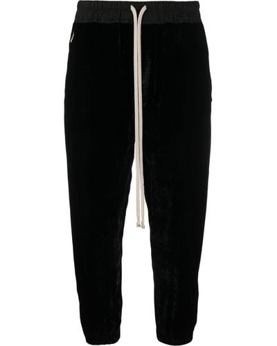 Rick Owens Drop-crotch Cropped Track Trousers - Black