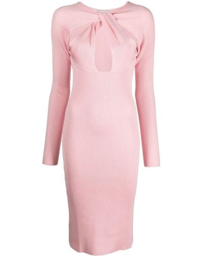 Coperni Twisted Cut-out Midi Dress - Pink