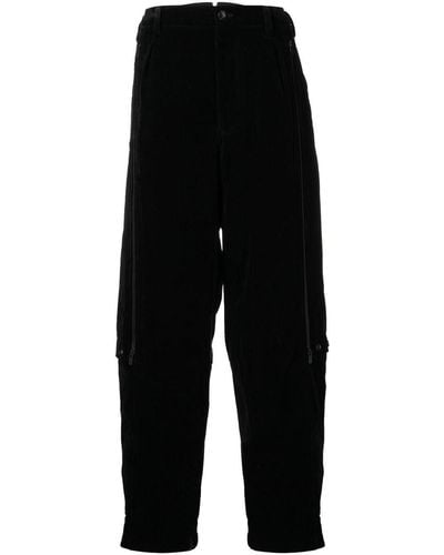 Yohji Yamamoto Pantalon plissé à coupe ample - Noir