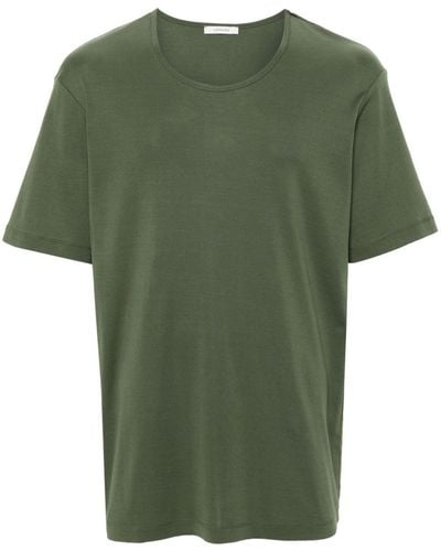 Lemaire Geribbeld Katoenen T-shirt - Groen