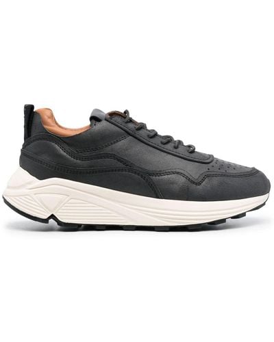 Buttero Vinci Low-top Leather Trainers - Black