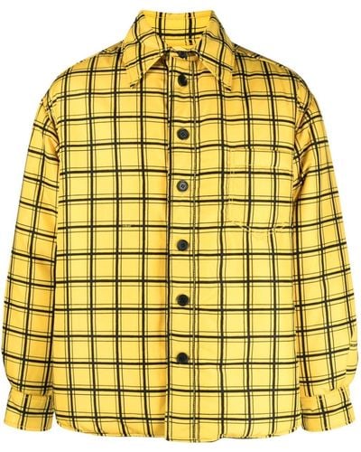 Marni Check-print Shirt Jacket - Yellow