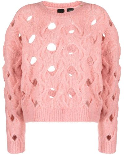 Pinko Cable Knit Cut-out Jumper - Pink