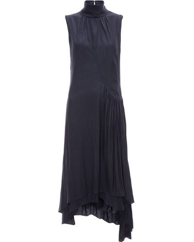 JW Anderson Asymmetrisches Kleid mit Raffung - Blau
