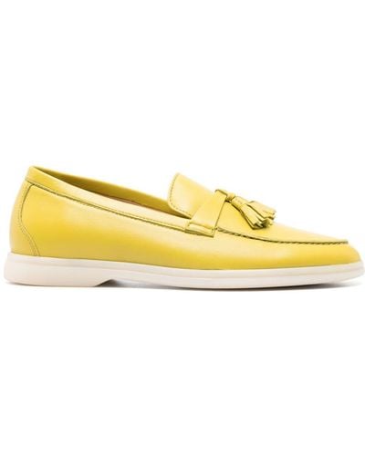 SCAROSSO Leandra Leather Loafers - Yellow