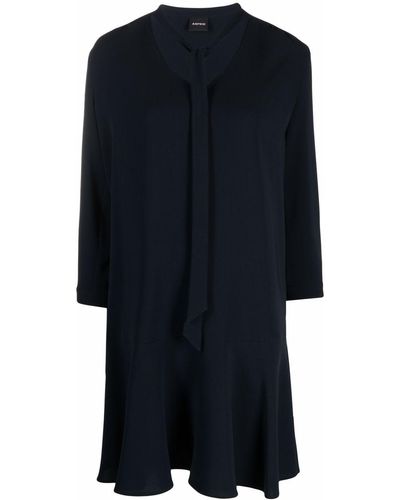 Aspesi タイネックライン ドレス - ブルー