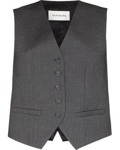 Frankie Shop Gelso Button-front Waistcoat - Grey