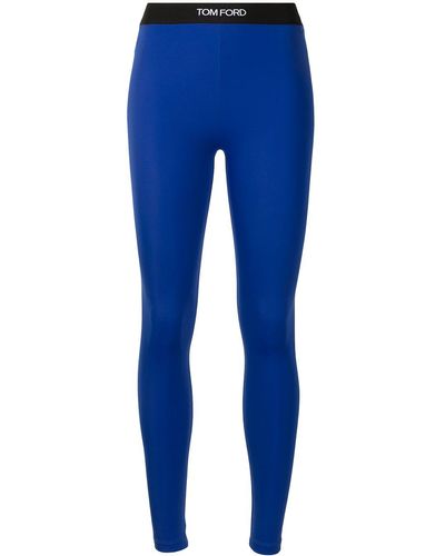 Tom Ford Conjunto de dos leggins con logo - Azul