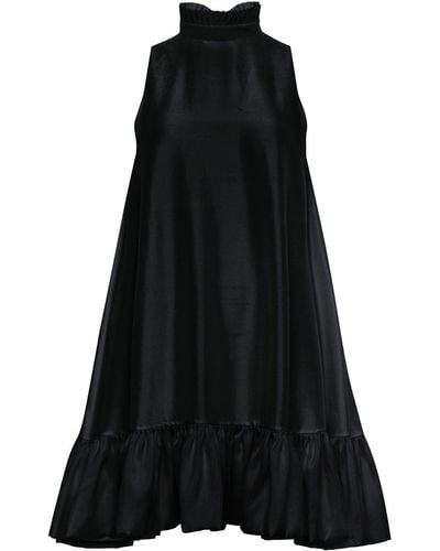 Azeeza Alcott Ruffled Silk Minidress - Black