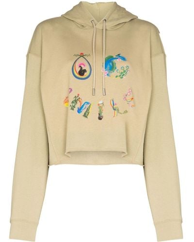 Opening Ceremony Smile-print Cropped Hoodie - Green