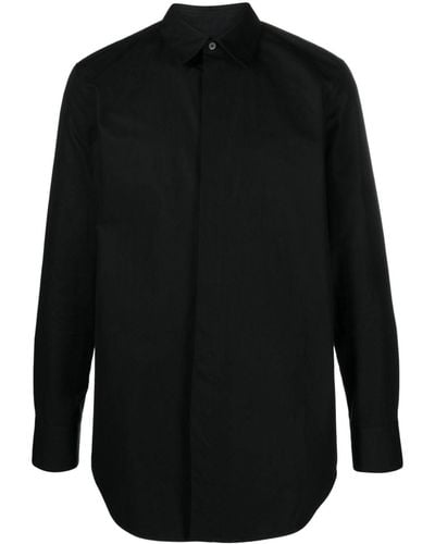 Jil Sander Heavy Buttoned Cotton Shirt - Black