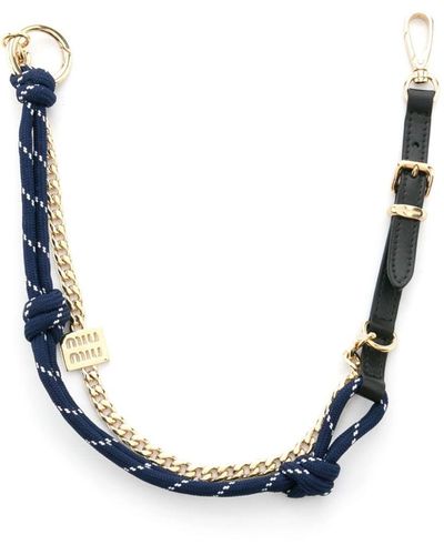 Miu Miu Logo-plaque chain - Bleu